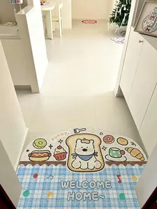 Zerbino orsetto carino Welcome Home con dolci illustrati in un corridoio luminoso