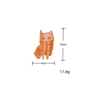 Halloween-Haarklammer mit Skelettkatze aus Acryl, Größen- und Gewichtsangaben