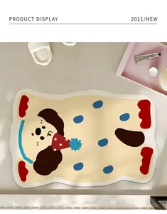 Tappetino da bagno assorbente in diatomite con simpatico cane cartone animato