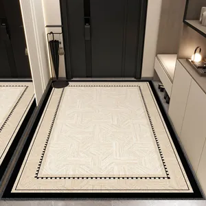 French Style Loop Pile Entrance Door Mat Non-Slip Washable Geometric Indoor Rug For Hallway Kitchen Modern Home Decor Floor Mat