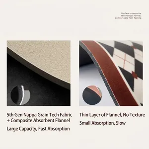 Absorbent bathroom floor mat with Nappa texture and thick high-density composite fiber
