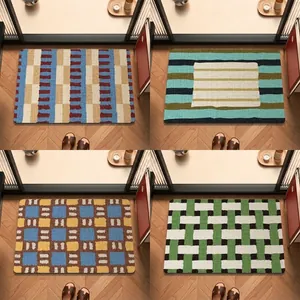 Tappetino da bagno assorbente retrò metà secolo con motivi geometrici e fondo antiscivolo