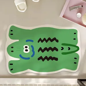 Tappetino da bagno antiscivolo in fango di diatomee addensato con elefante dei cartoni animati