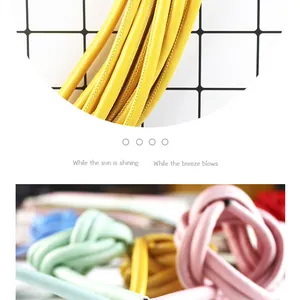 Detalle de cordones redondos de PU con textura de oveja y costuras finas para DIY