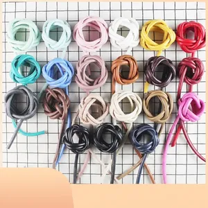 Cordón de Cuero PU con Puntadas Patrón de Oveja Redondo Acolchado Accesorio DIY Para Llavero Correa Teléfono Colgante Bolsa