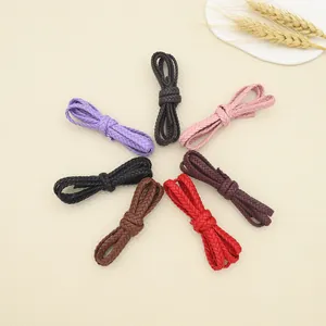 Set of seven colorful PU braided 3-strand twist cords for DIY craft accessories
