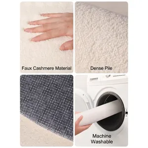 Tappetino da bagno in finto cashmere con retro antiscivolo e design lavabile in lavatrice