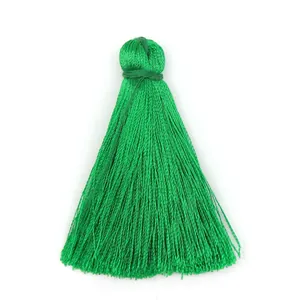 Vibrant green polyester tassel pendant for DIY handmade jewelry and accessory crafts