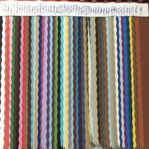 Detailed color swatches of zigzag cut PU leather decorative cords numbered 1 to 59