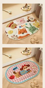 Tappeti da bagno ovali con simpatici animali e fantasie a quadretti colorati per la casa
