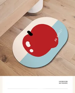 Tappetino assorbente in terra di diatomee con design mela rossa per bagno