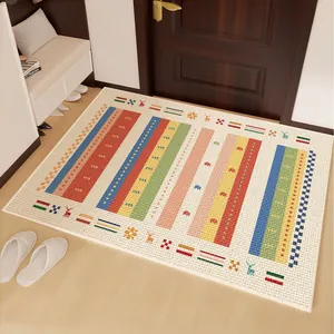 Vibrant colorful dopamine-style TPR loop pile entryway mat with durable anti-slip backing