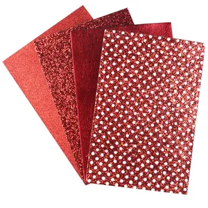 Lot de feuilles de faux cuir rouge pour boucles d'oreilles DIY de Saint-Valentin.