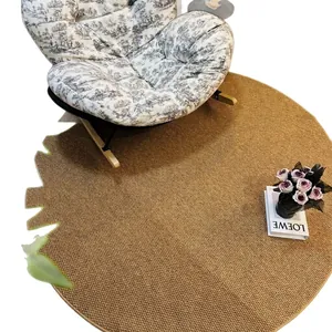 Tapis rond antidérapant style sisal pour fauteuil à bascule