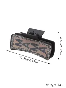 Detailed view showing dimensions and weight of the MAMA letter leather hair claw clip