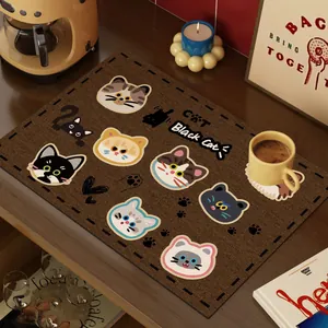 Tappetino caffè assorbente in farina fossile con simpatici motivi di gatti