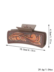 Western style hair claw clip with dimensions 10.5cm and 29.6g weight displayed