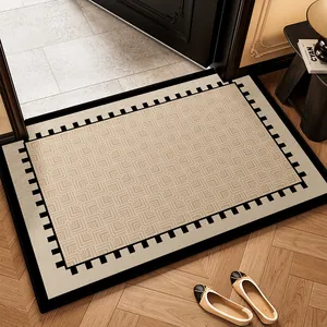 Modern Geometric Lattice Door Mat Polyester Printed Non Slip Indoor Entryway Rug Washable Thickened Soft Entry Door Mat For Home