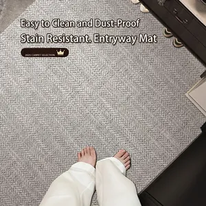 Alfombra de entrada antideslizante gris moteado duradera para la puerta del hogar