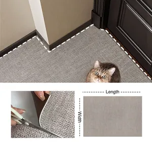 Alfombra de entrada gris antideslizante y lavable hecha de cuero duradero cortable