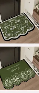 Zerbino in pelle antiscivolo stile francese con eleganti motivi floreali per ingresso