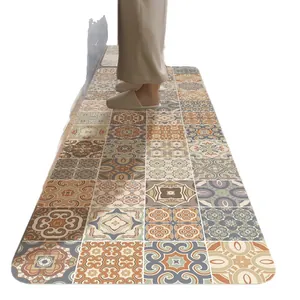 Premium keukenloper met Marokkaans patroon en antislip absorberend diatomietoppervlak