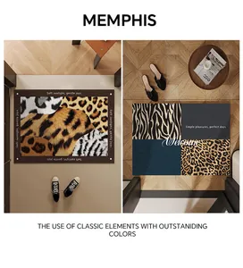 High-end entryway doormats featuring luxury animal prints and non-slip silk loop texture