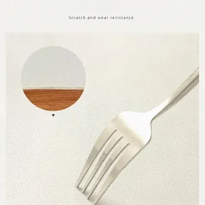 White heat-resistant leather placemat with scratch-resistant texture