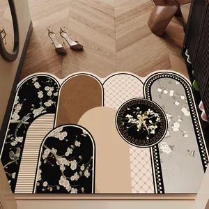 Zerbino d'ingresso in PVC stile metà secolo con motivi vintage di uccelli e fiori