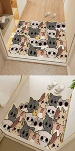 Tappetino d'ingresso in PVC antiscivolo con adorabili gatti cartoon per l'ingresso di casa