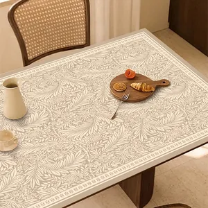 Tovaglia in Pelle di Lusso in Stile Americano Impermeabile Stampa Floreale Resistente al Calore Antimacchia Tappetino Protettivo