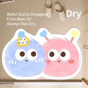 Cute cartoon monster bathroom mat absorbent non-slip rug for home