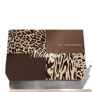 Stylish leopard print entrance door mat with Welcome lettering and non-slip wire loop texture