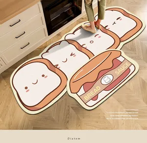 Süße Küchenmatten in Cartoon-Toast-Form mit saugfähiger Oberfläche
