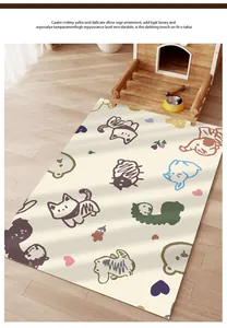 Cute cartoon cat pattern PVC leather pet mat for indoor home use