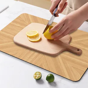 Alfombrilla de cocina absorbente efecto madera para protección de encimera y antideslizante