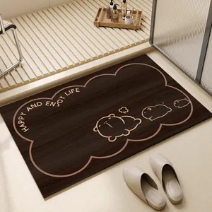 Tappetino da bagno assorbente effetto legno con simpatici animali