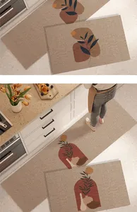 Tappetini da cucina assorbenti in terra di diatomee con motivi a foglie astratte