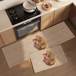 Tappetino da Cucina Assorbente Morandi Moderno in PVC Terra di Diatomee Antiscivolo Resistente all'Olio Lavabile per Cucina Bagno