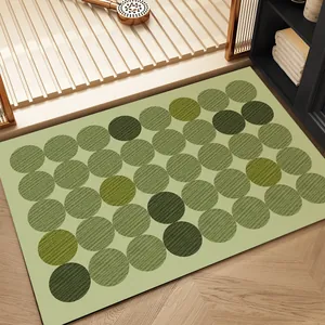 Tappetino da bagno assorbente retrò a pois verdi, tappeto antiscivolo per doccia