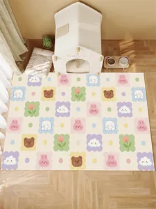 Durable PVC waterproof pet floor mat featuring cute cartoon patterns for dogs and cats