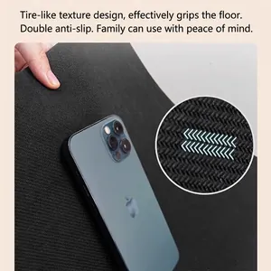 Absorbent non-slip kitchen floor mat with tire pattern texture and soft rubber base