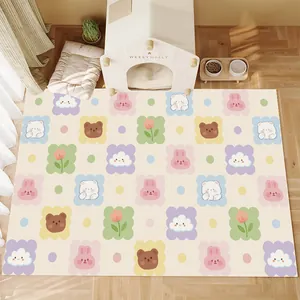 Waterproof PVC Leather Pet Mat For Dogs And Cats Cartoon Print Thickened Non-Slip Easy To Clean Pet Feeding Floor Mat