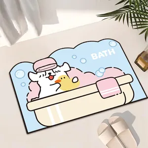 Tappetino da bagno carino con cane cartone animato, tappeto assorbente e antiscivolo bagno