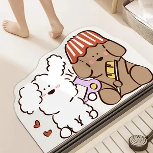 Tappetino da bagno cane cartone animato antiscivolo assorbente per entrata bagno