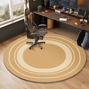 Premium round non-slip gaming chair mat for hardwood floor protection in home office