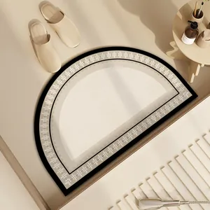 Tappetino da bagno semicircolare retrò assorbente con retro antiscivolo per entrata