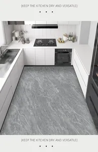 Cucina moderna con tappeto in PVC effetto marmo, superficie impermeabile e antiolio