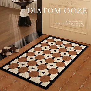Tapis de sol rétro en terre de diatomée absorbant avec base antidérapante séchage