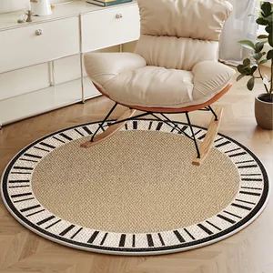 Runder Teppich mit Klaviertasten-Design für Schaukelstühle und Bodenschutz